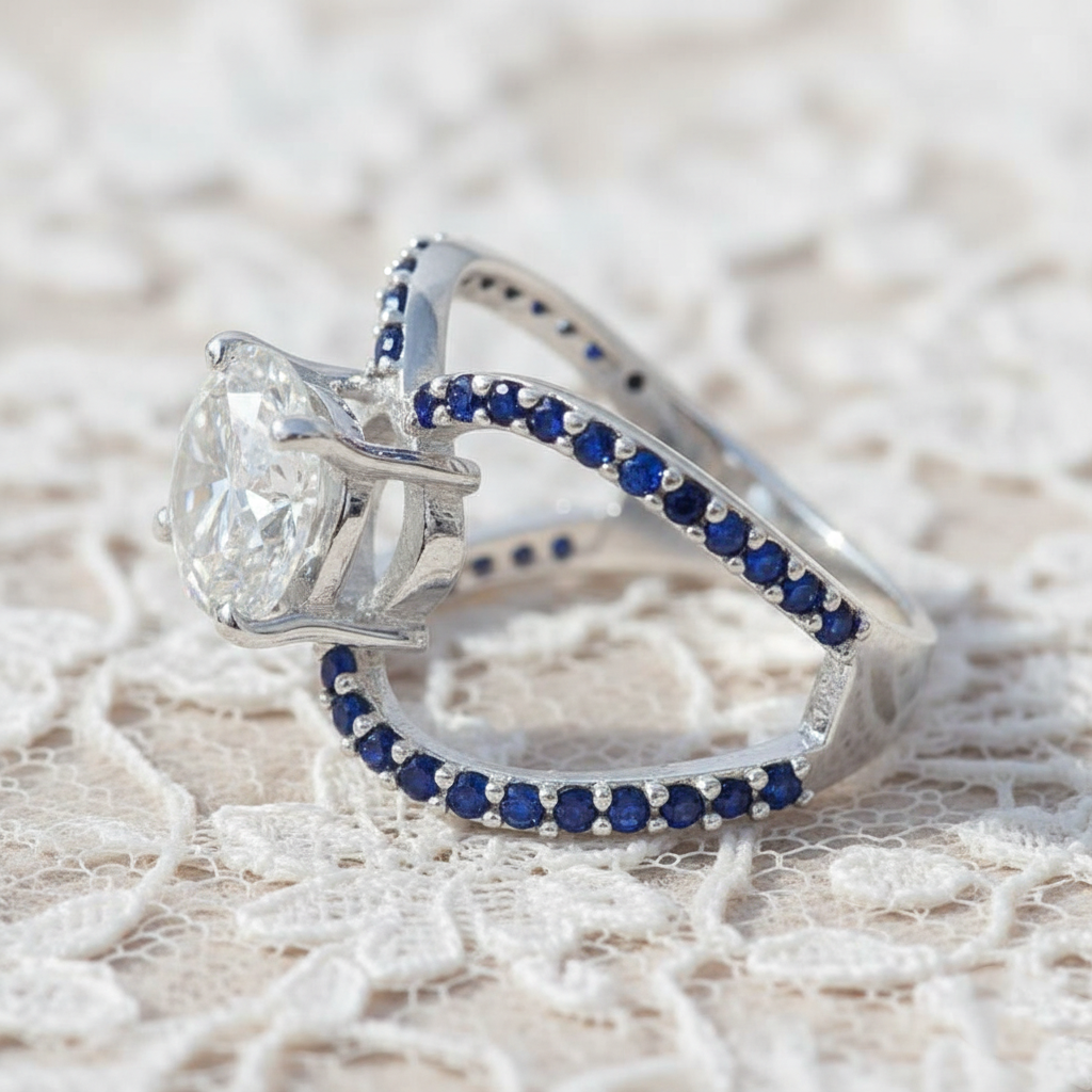 White Round Cut Ring
