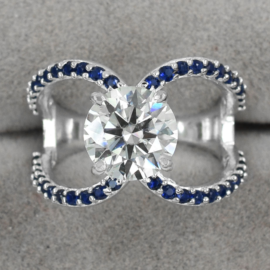 White Round Cut Ring