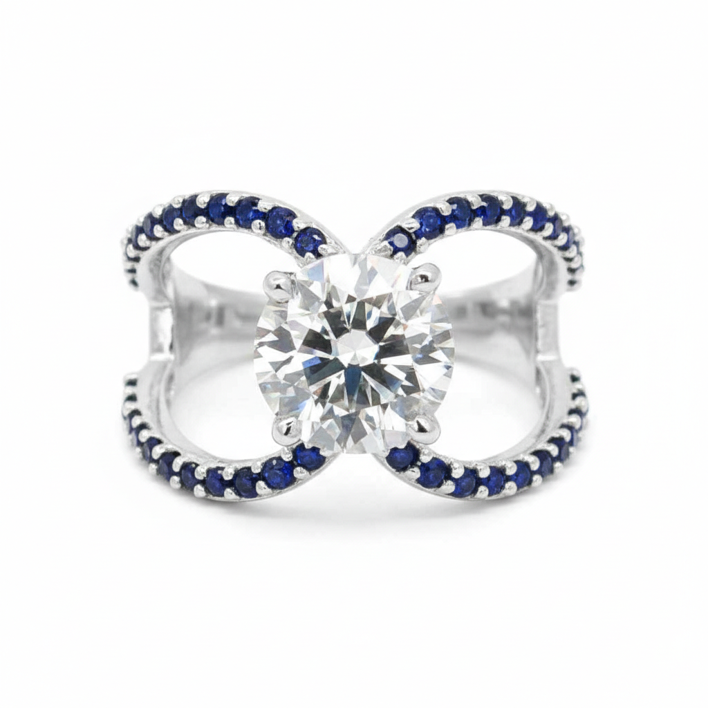 White Round Cut Ring