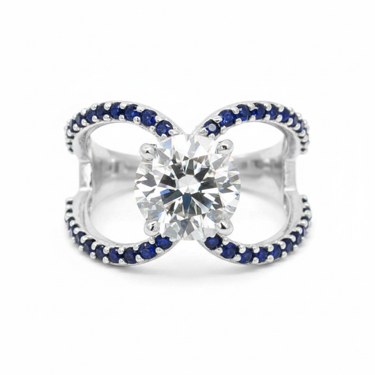 White Round Cut Ring
