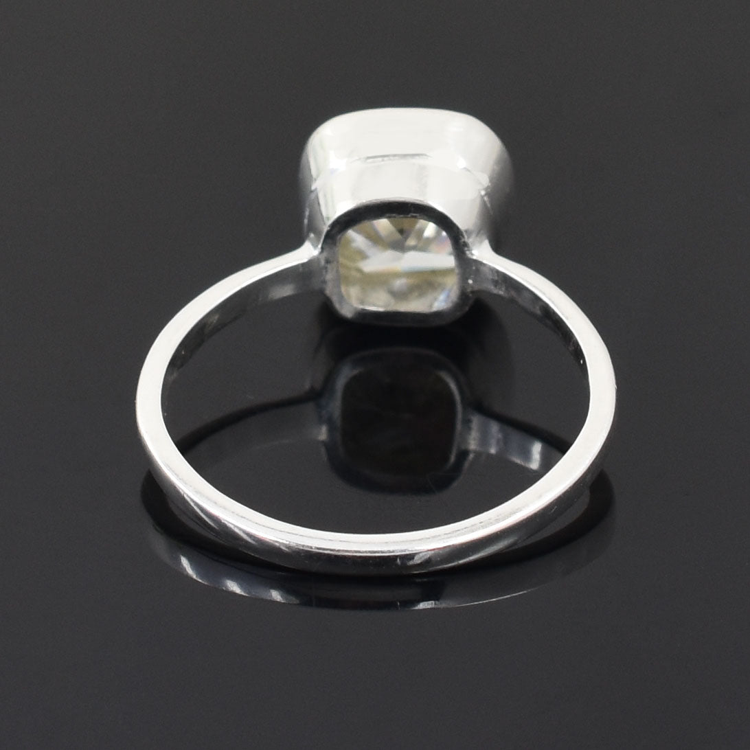 White Cushion Cut Ring