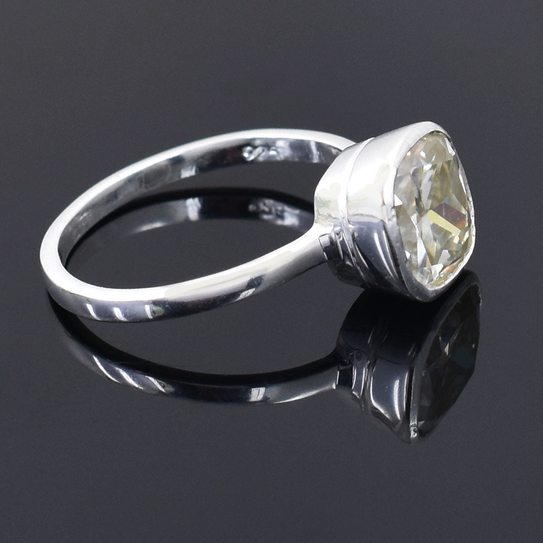 White Cushion Cut Ring