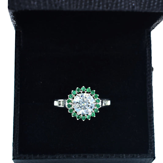 White Round Cut Ring