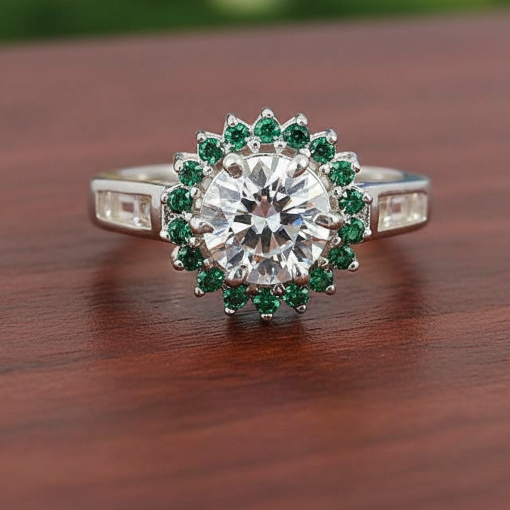 White Round Cut Ring