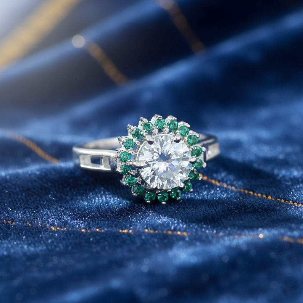 White Round Cut Ring