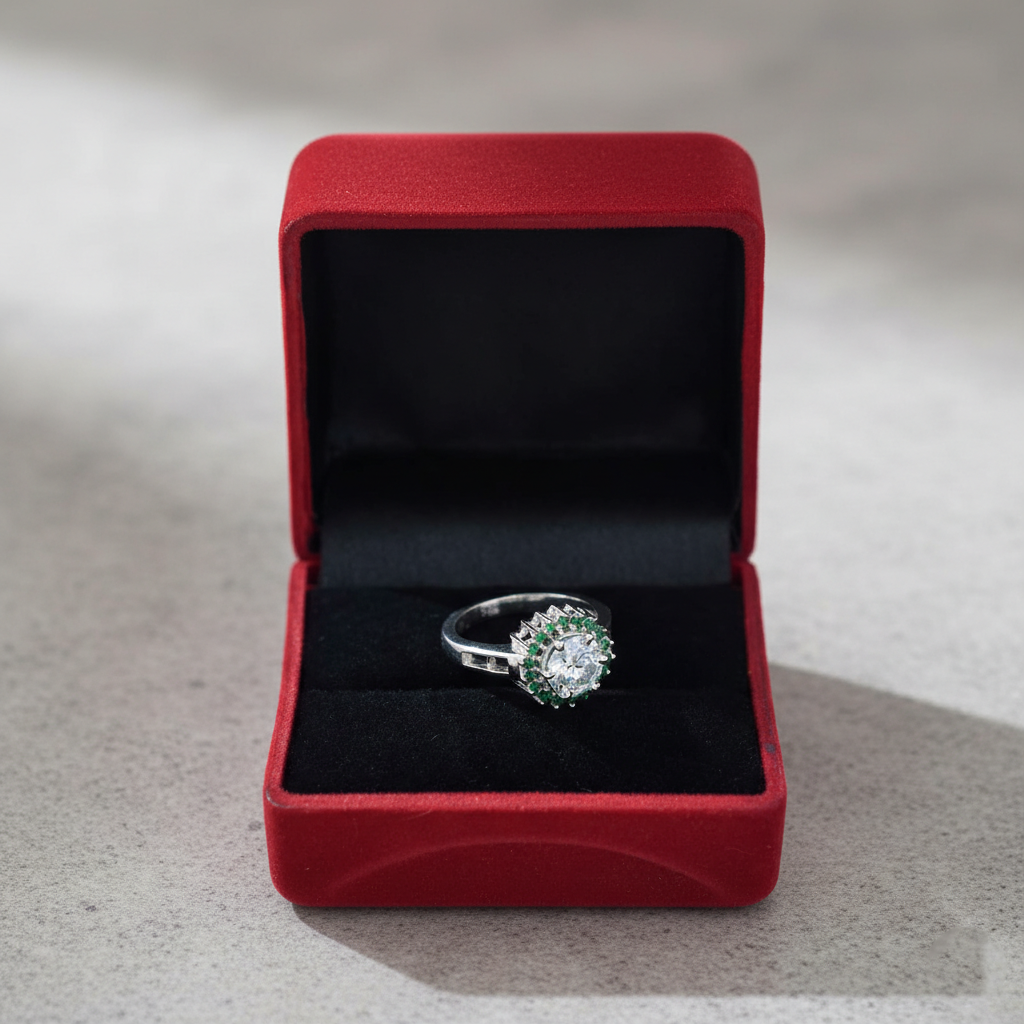 White Round Cut Ring