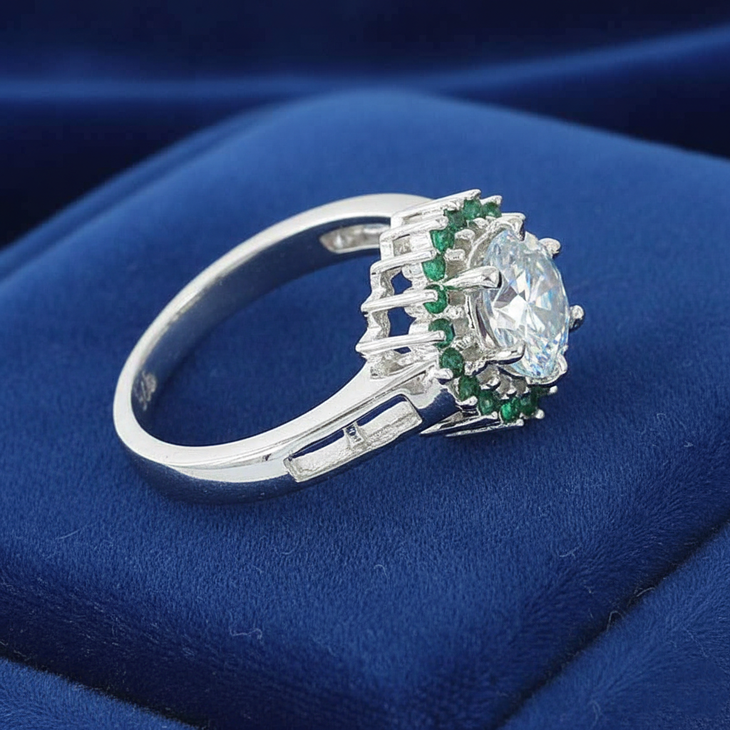 White Round Cut Ring
