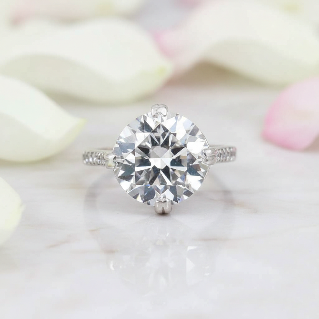 White Round Cut Ring