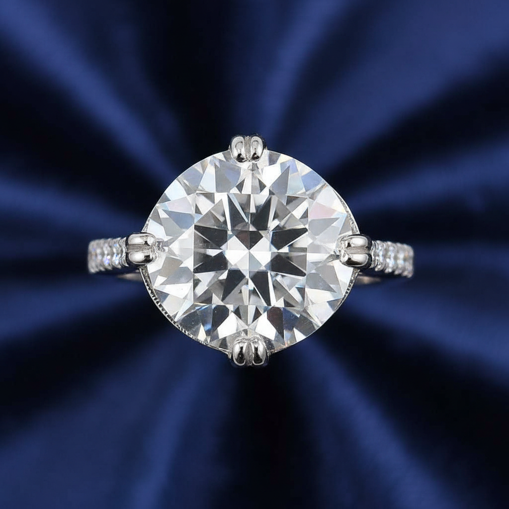 White Round Cut Ring