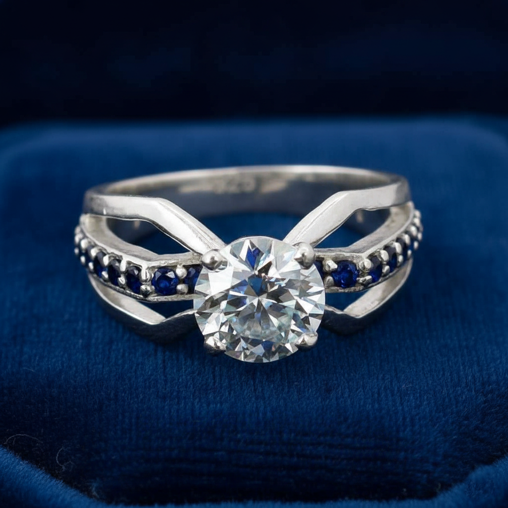 White Round Cut Ring