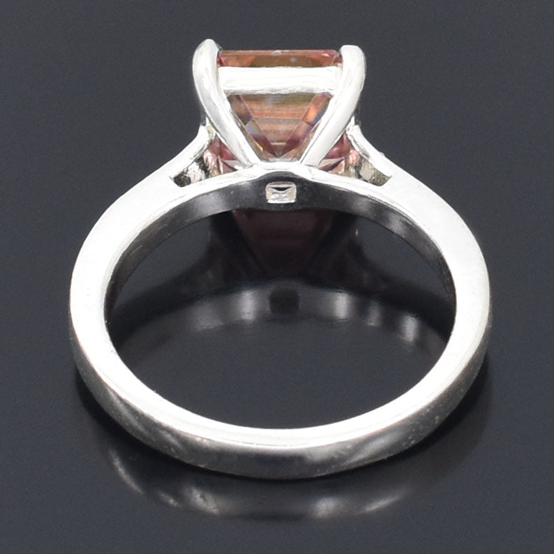 Pink Asscher Cut Ring