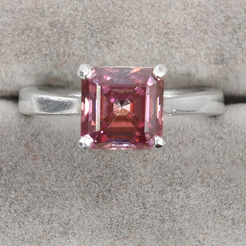 Pink Asscher Cut Ring