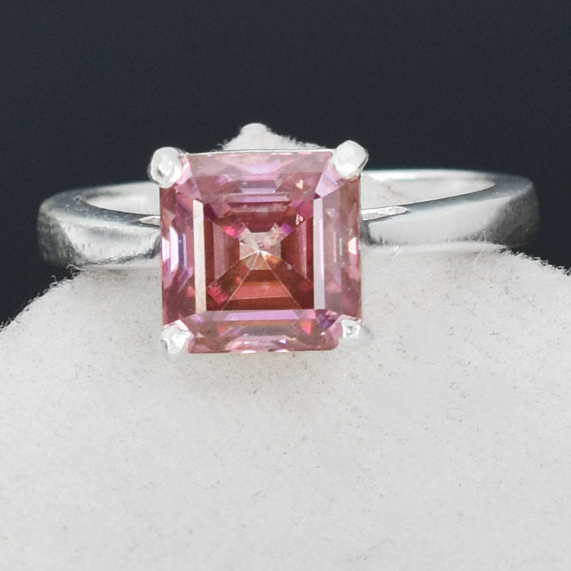 Pink Asscher Cut Ring