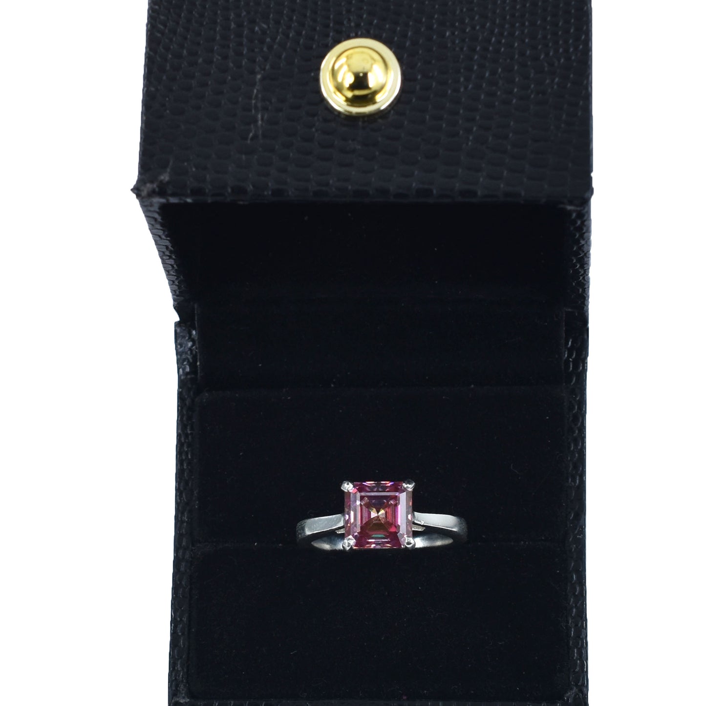 Pink Asscher Cut Ring