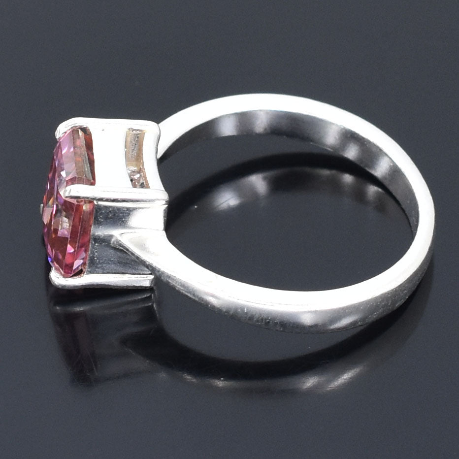 Pink Emerald Cut Ring