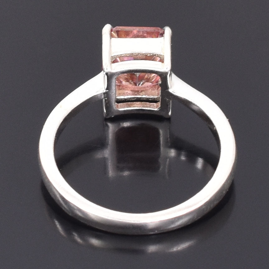 Pink Emerald Cut Ring