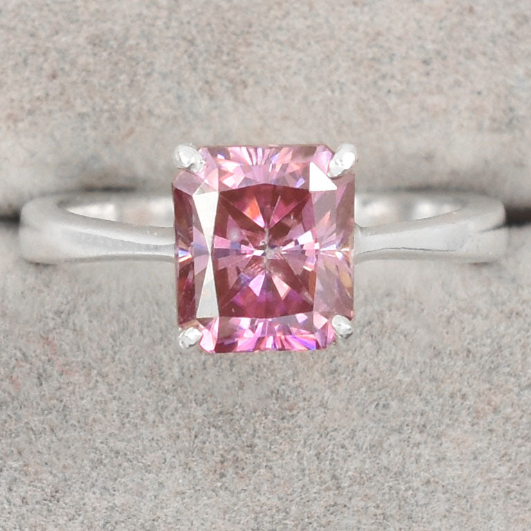 Pink Emerald Cut Ring
