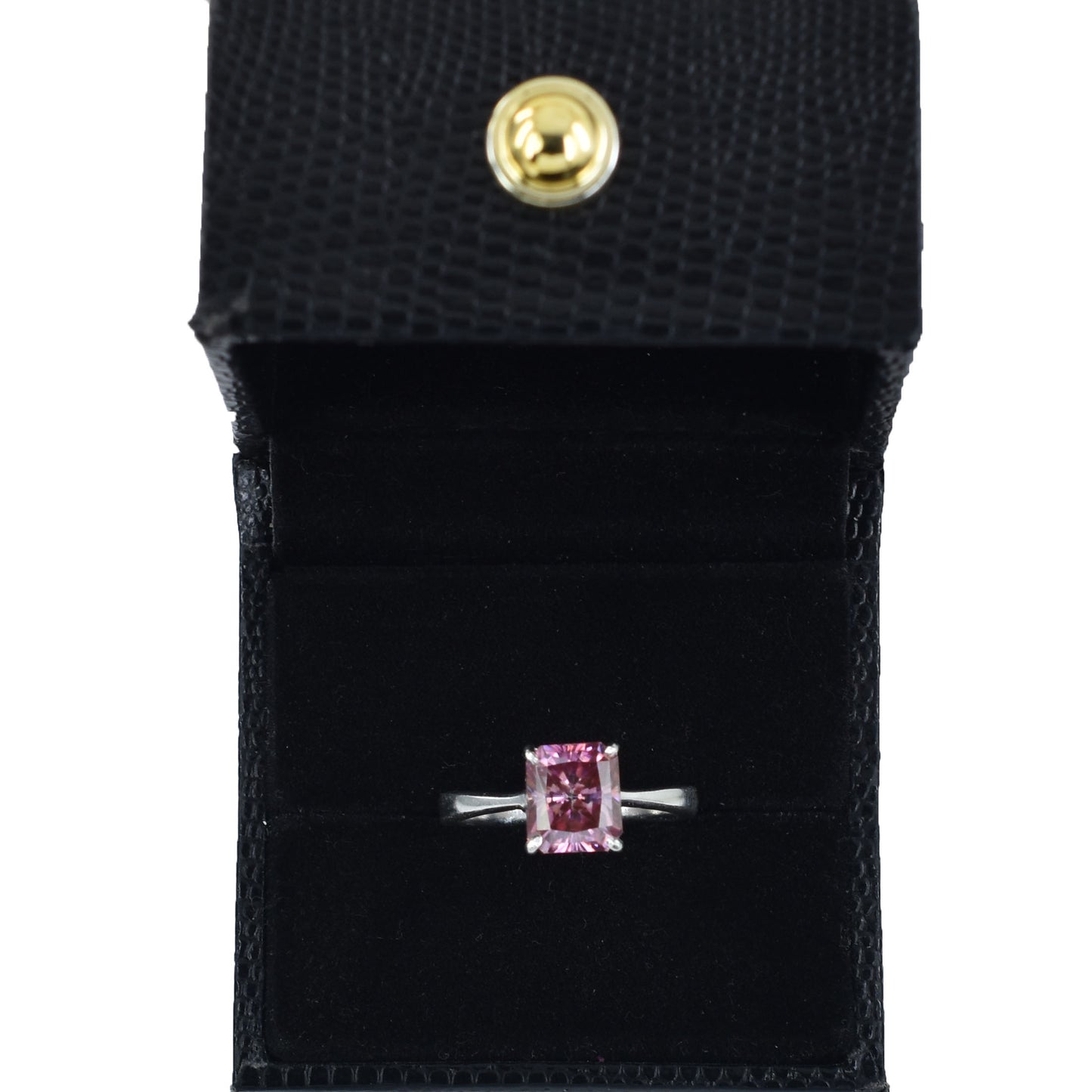 Pink Emerald Cut Ring