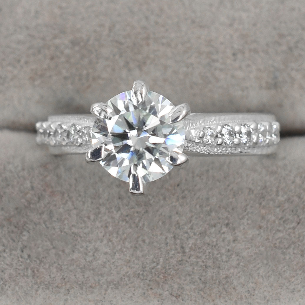 White Round Cut Ring