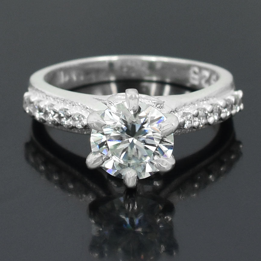 White Round Cut Ring