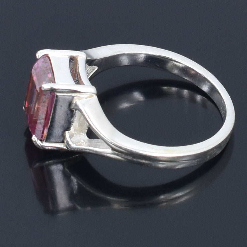 Pink Emerald Cut Ring