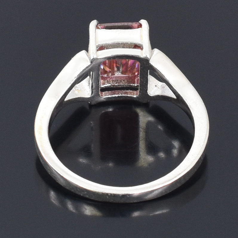 Pink Emerald Cut Ring
