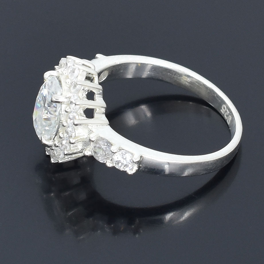 White Oval Cut Ring