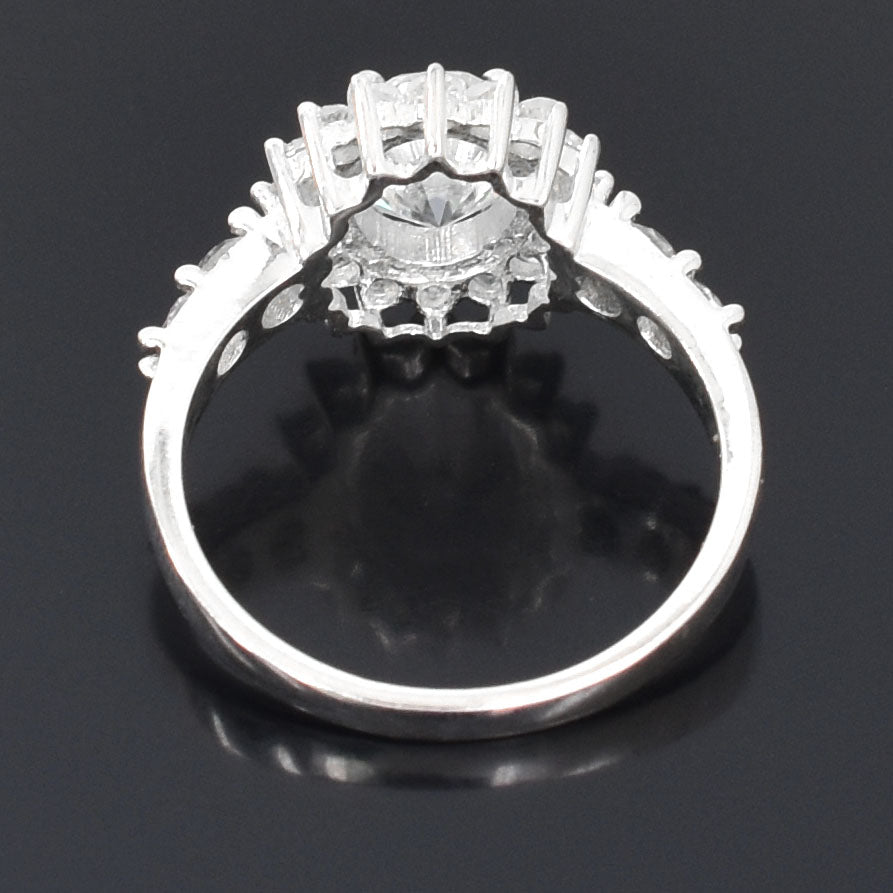 White Oval Cut Ring