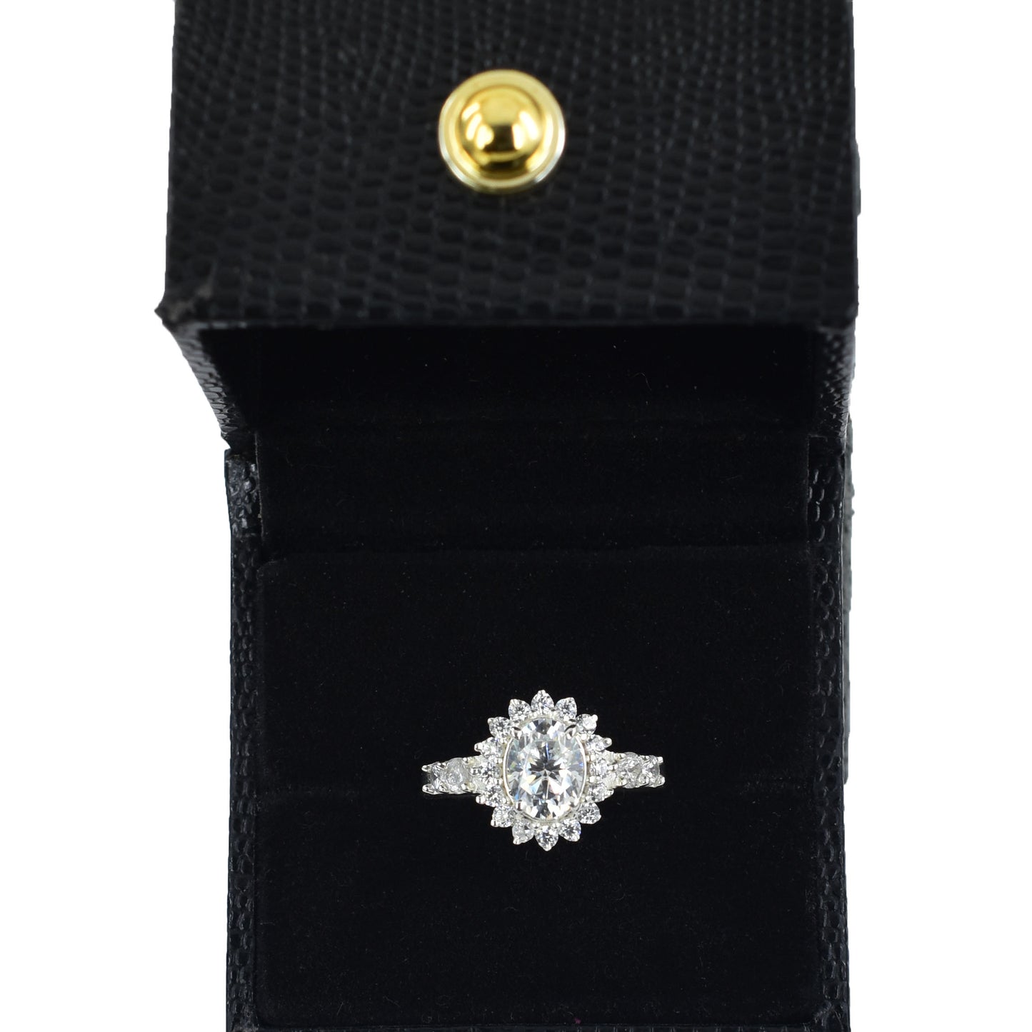 White Oval Cut Ring