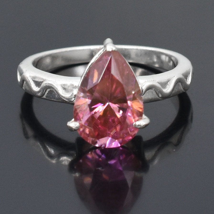 Pink Pear Cut Ring