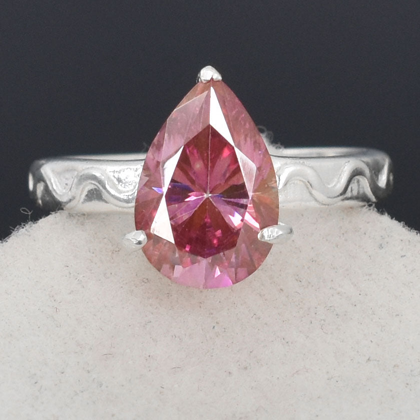 Pink Pear Cut Ring