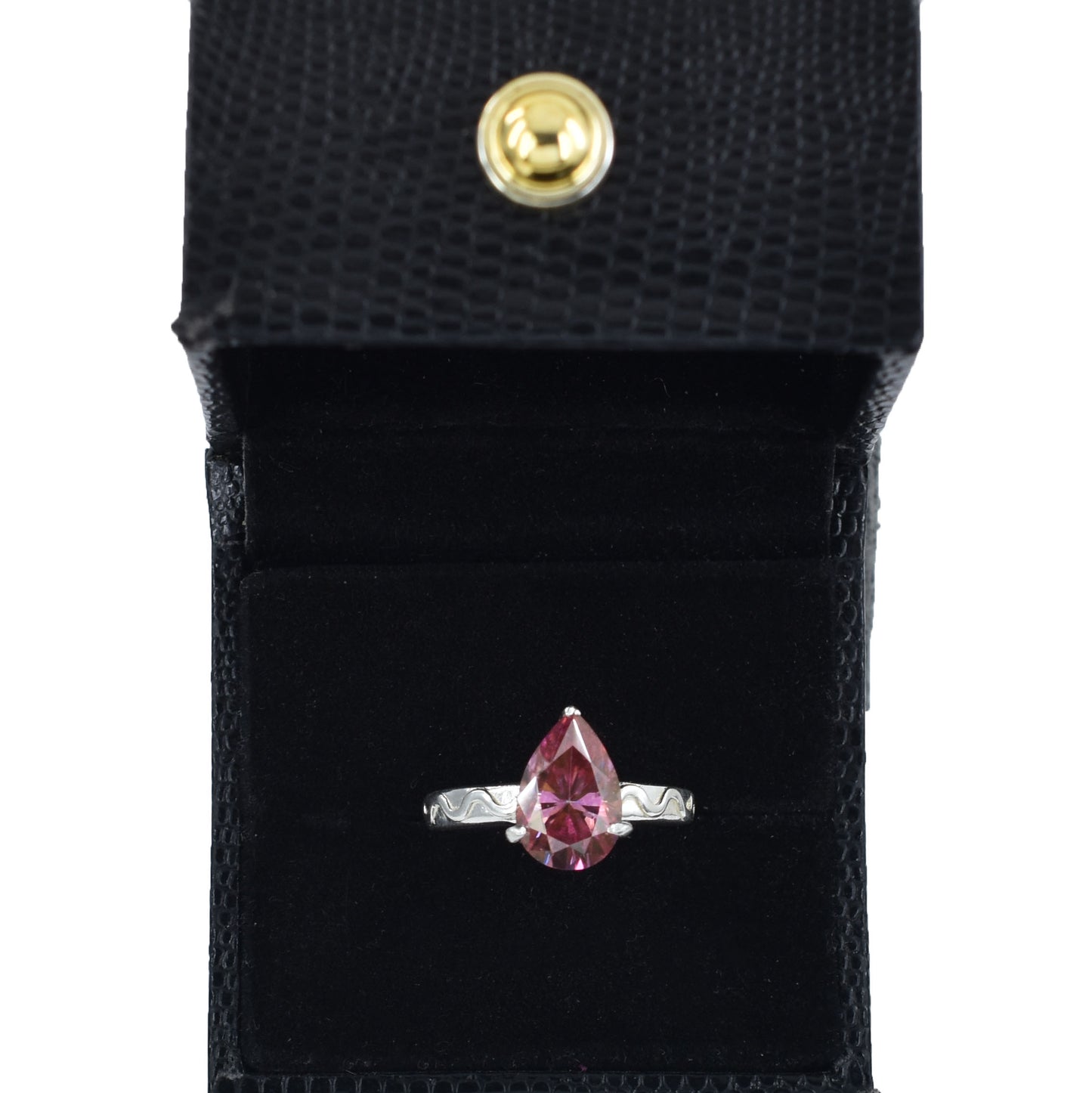 Pink Pear Cut Ring
