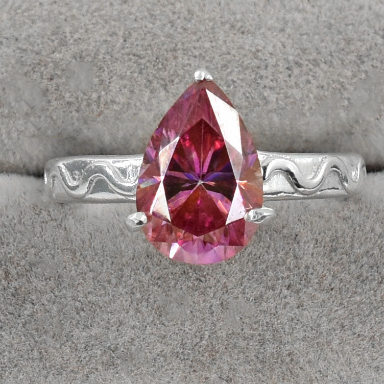 Pink Pear Cut Ring