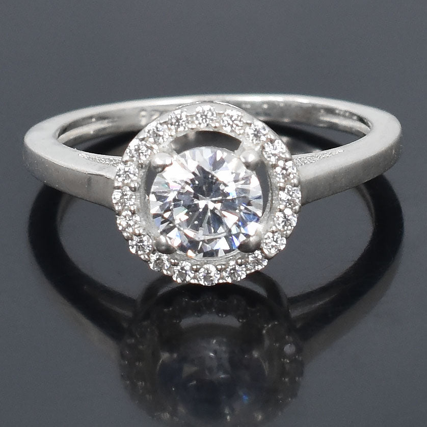 White Round Cut Ring