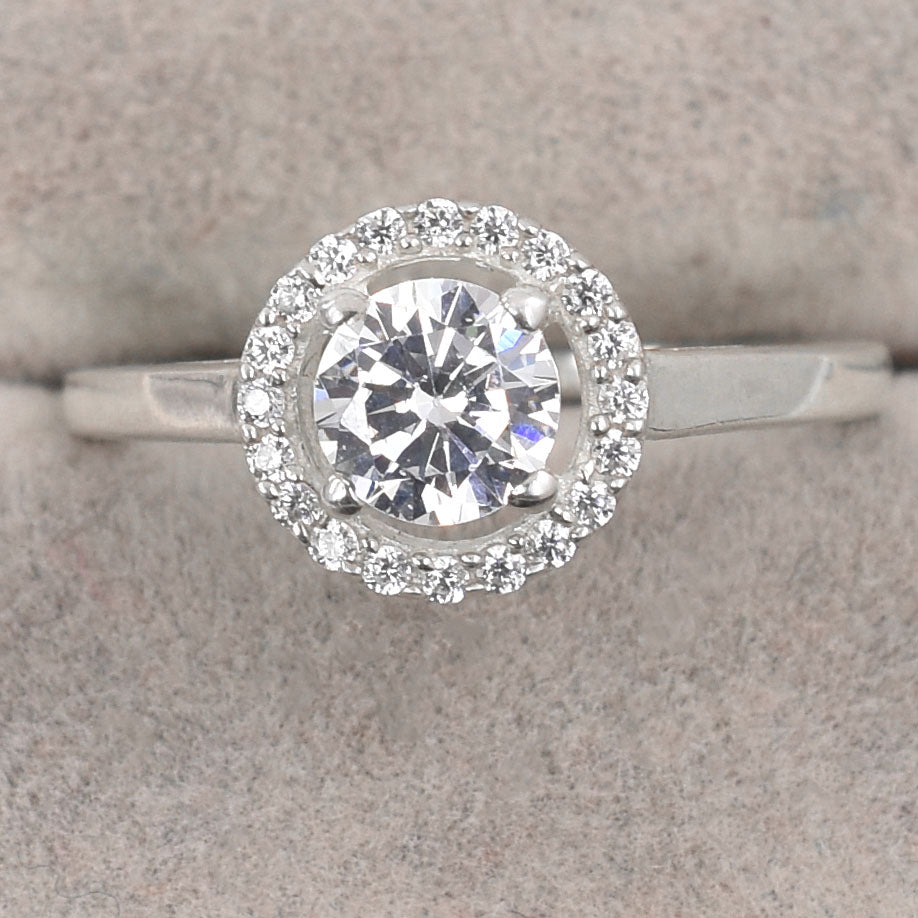 White Round Cut Ring