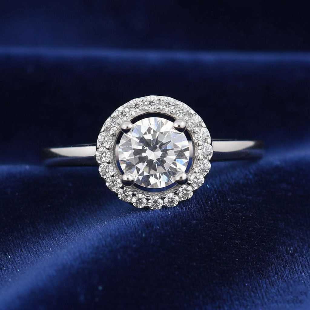 White Round Cut Ring