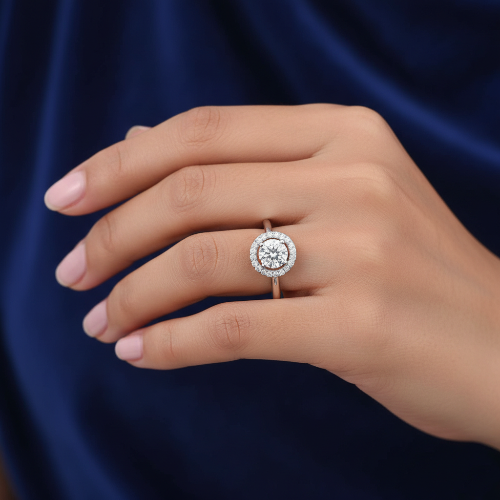 White Round Cut Ring