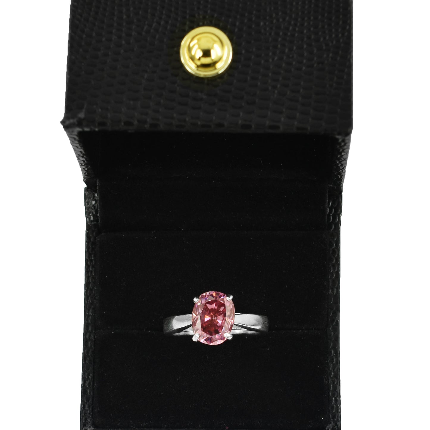 Pink Oval Cut Ring