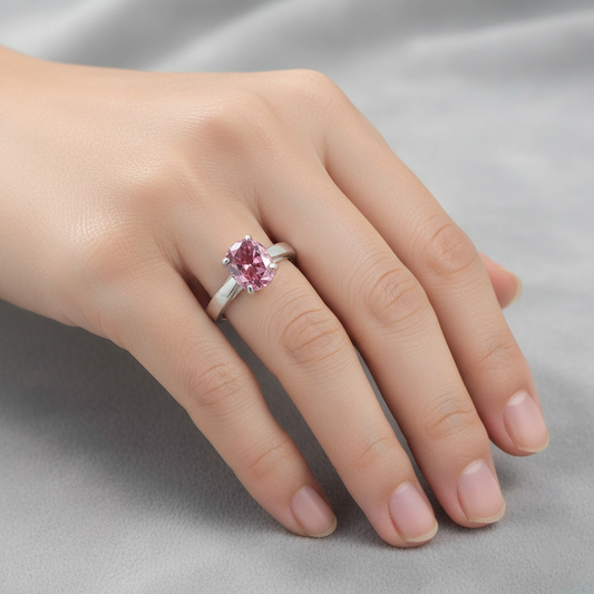 Pink Oval Cut Ring