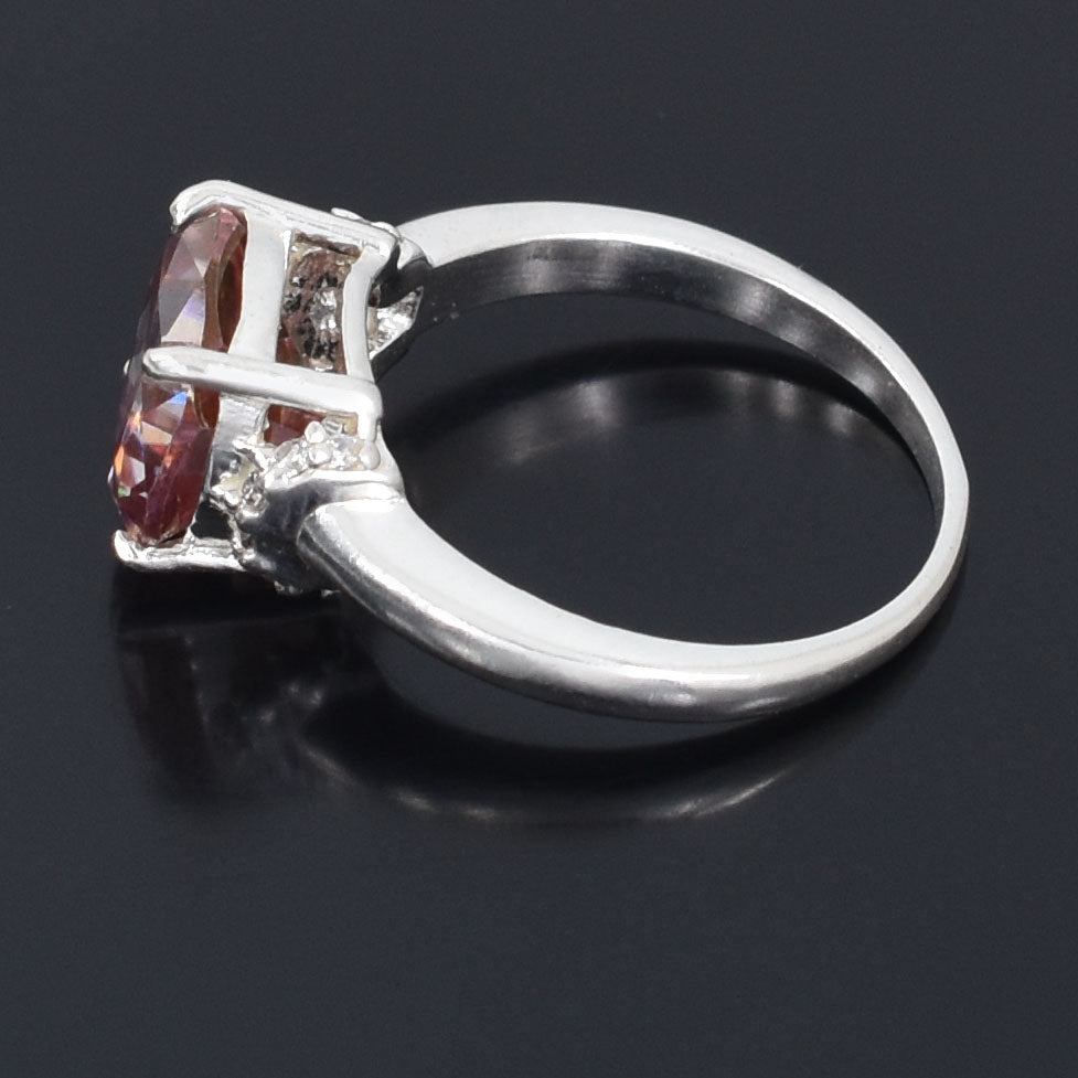 Pink Oval Cut Ring