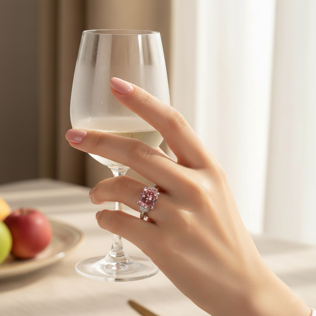 Pink Oval Cut Ring