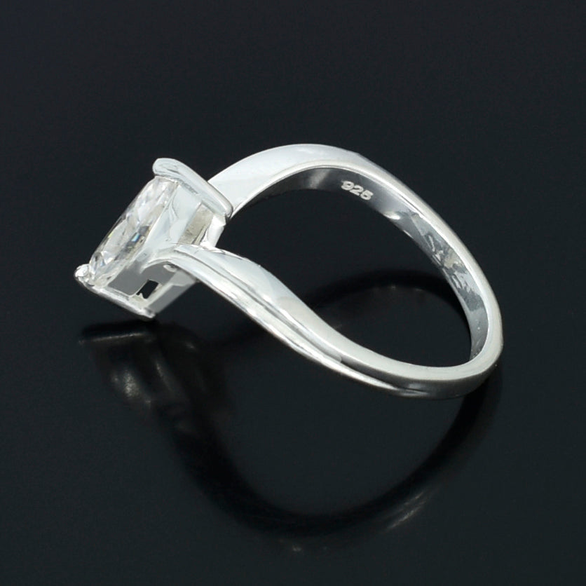 White Marquise Cut Ring