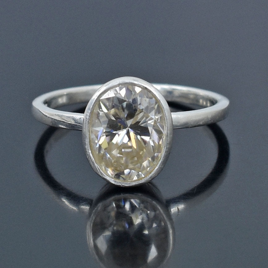 White Oval Cut Ring