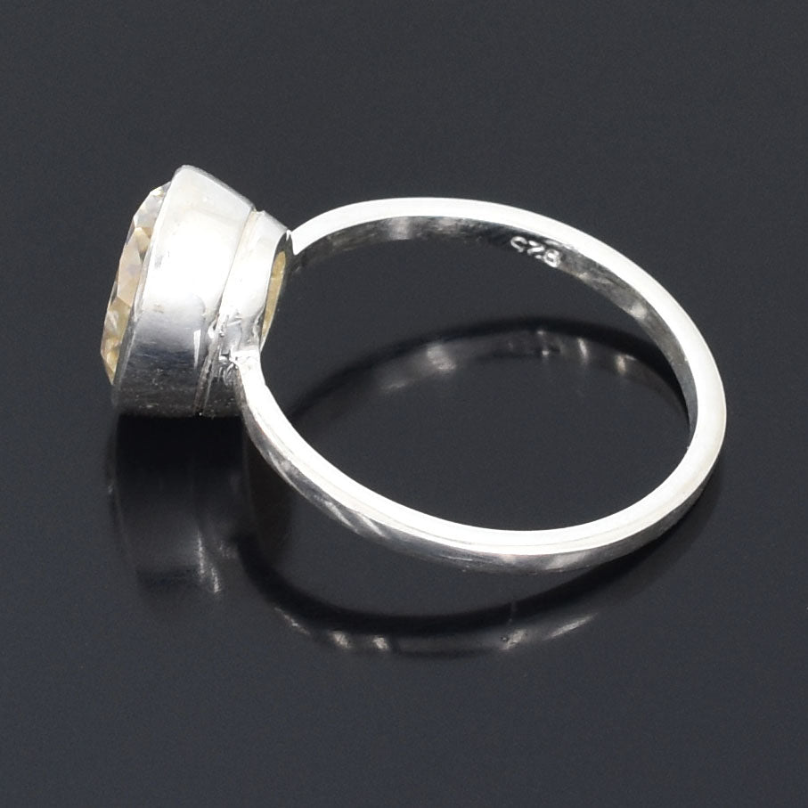 White Oval Cut Ring
