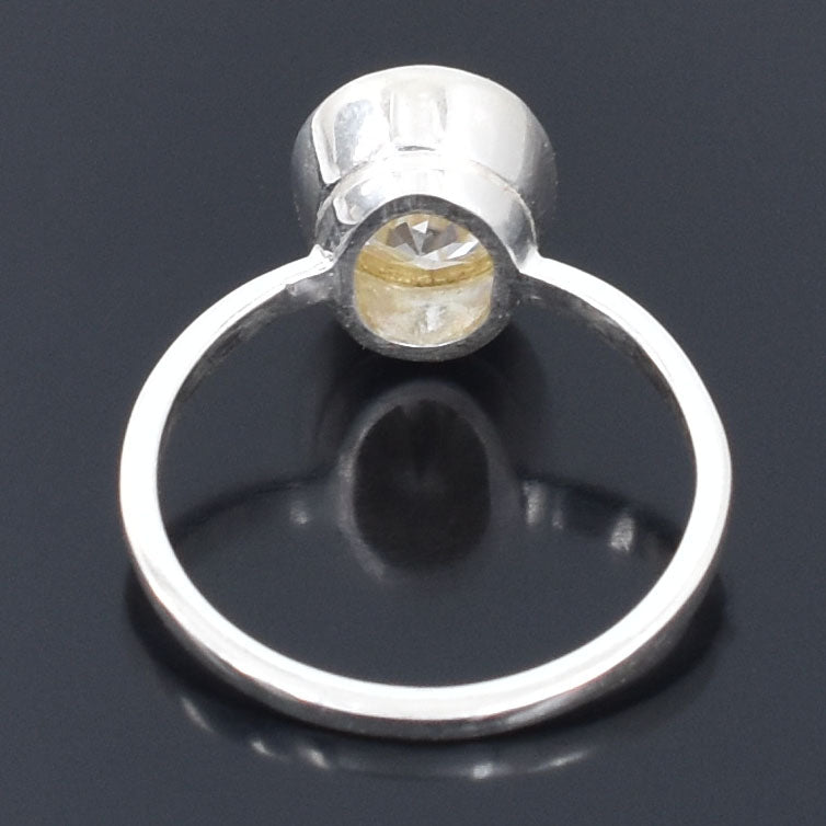 White Oval Cut Ring