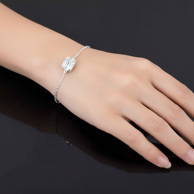 2.5 Ct White Emerald Lab Diamond Bracelet