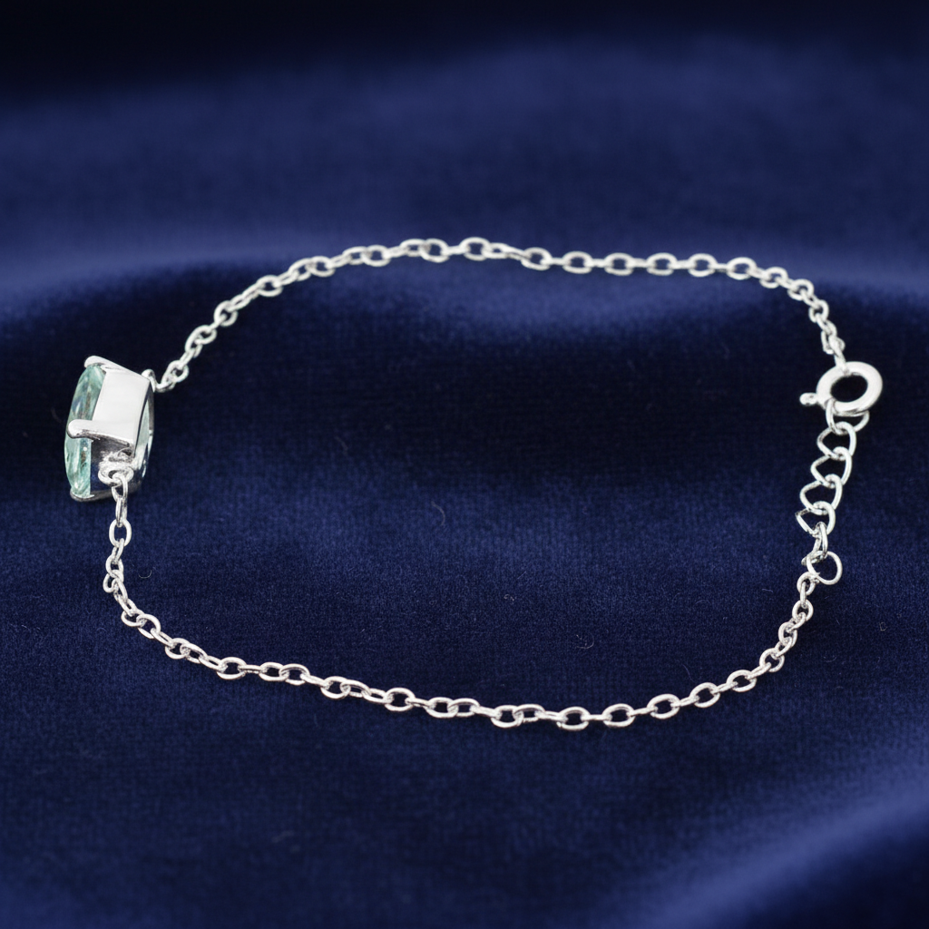 White Emerald Cut Bracelet
