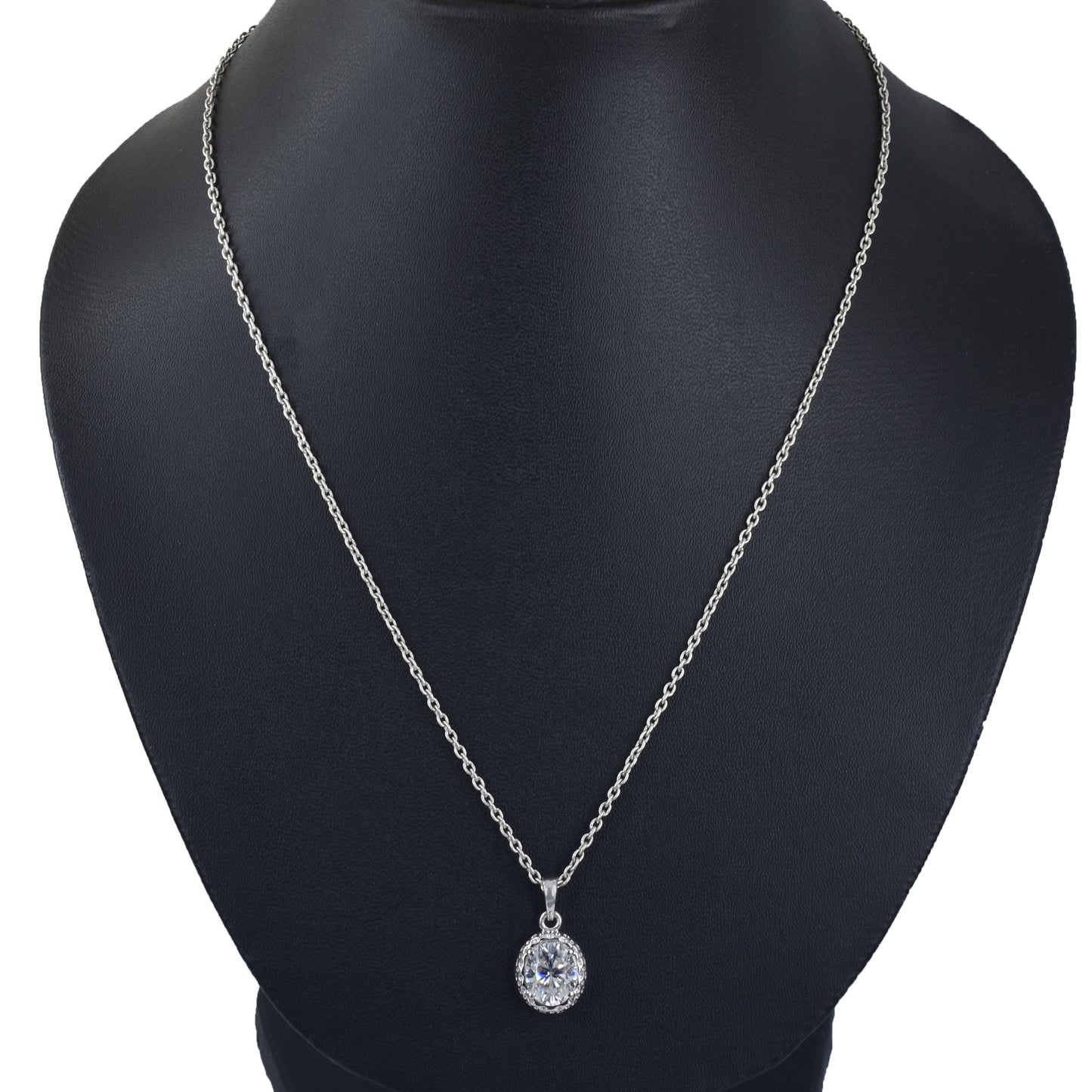 White Oval Cut Pendant