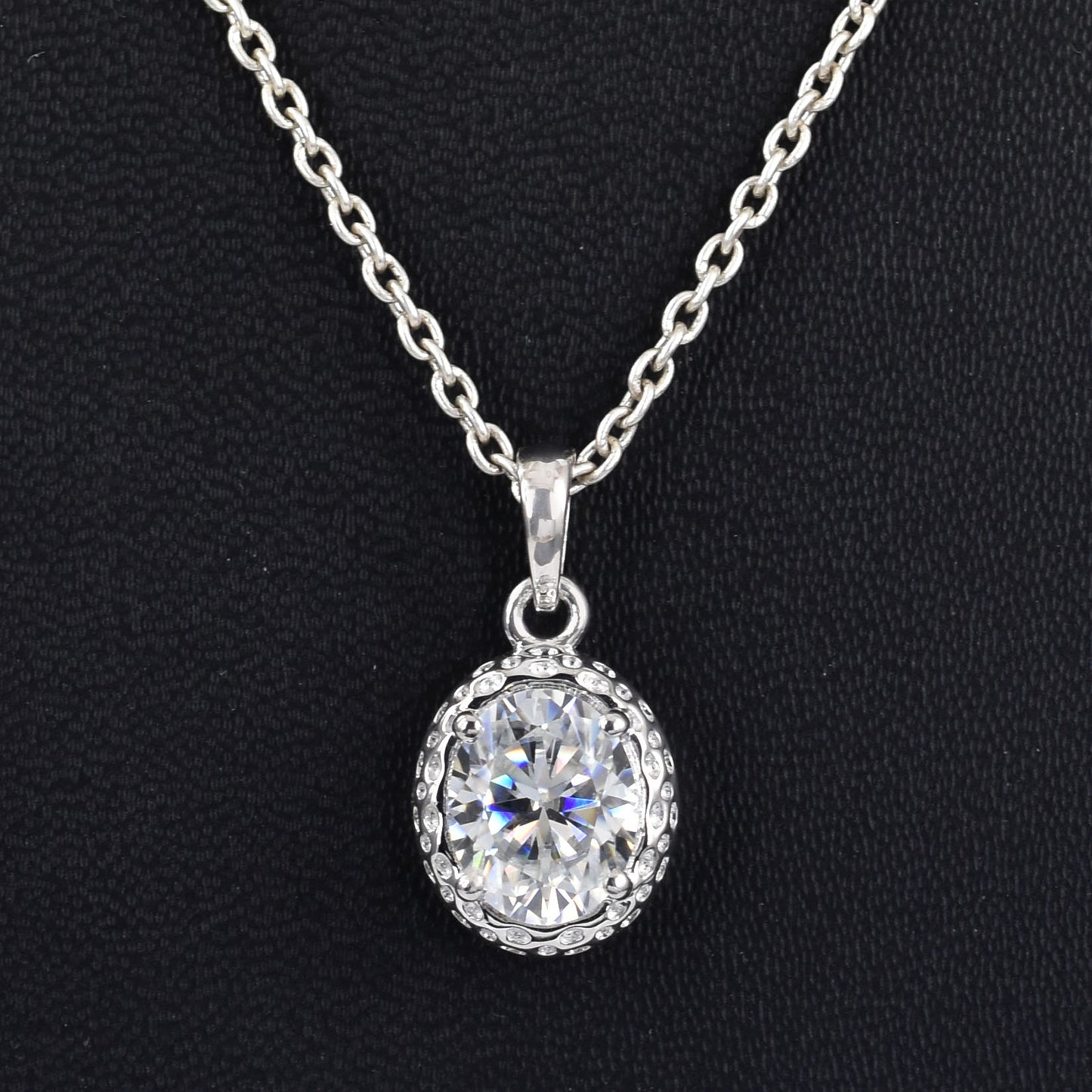 White Oval Cut Pendant