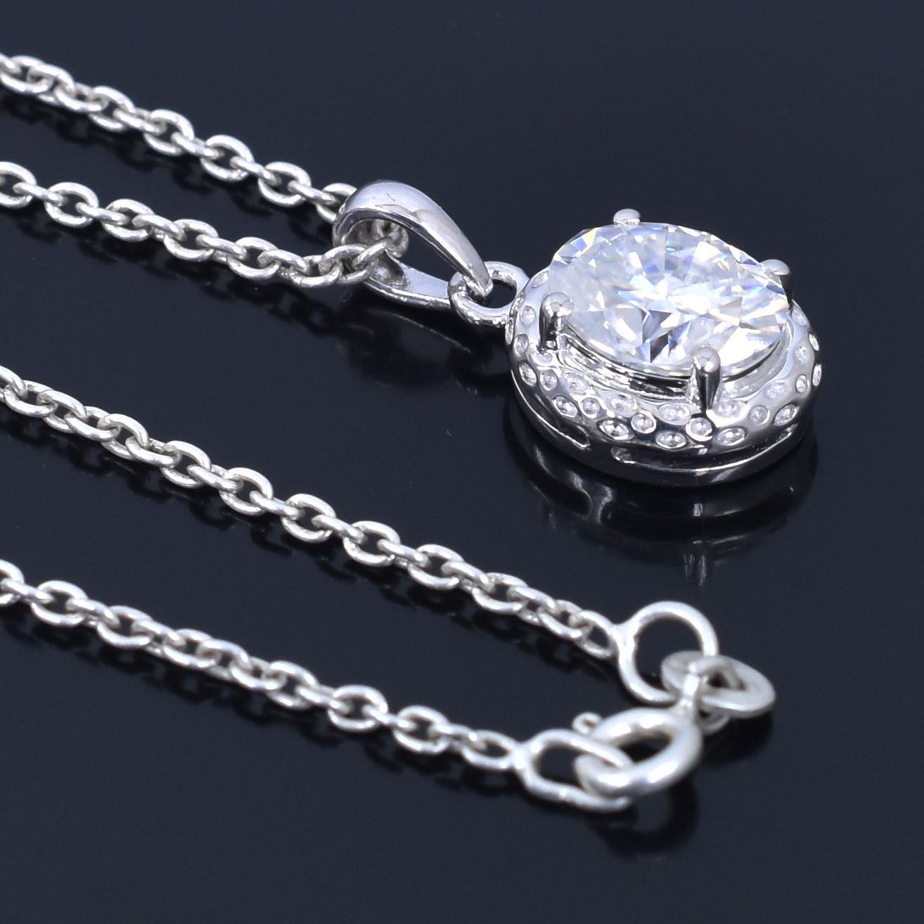 White Oval Cut Pendant
